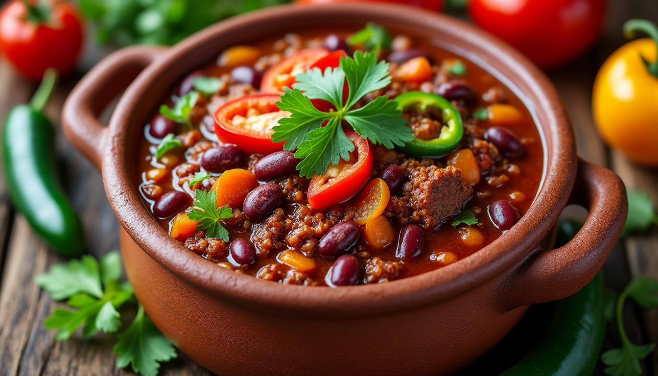 découvrez la recette authentique du chili con carne, ce plat mexicain classique, avec ses astuces et secrets pour un goût riche et savoureux.