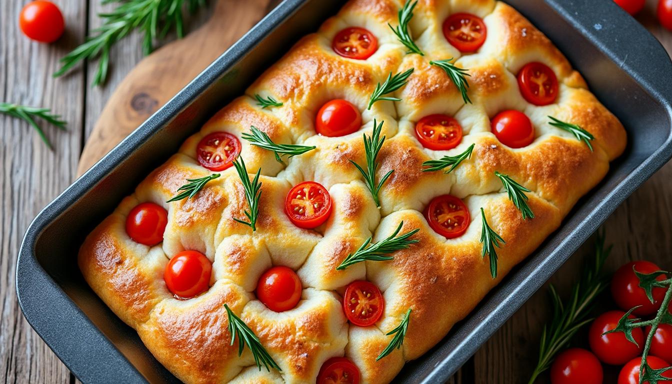 découvrez la recette de la focaccia de cyril lignac, le chef étoilé, pour réaliser facilement ce pain italien moelleux et parfumé chez vous.