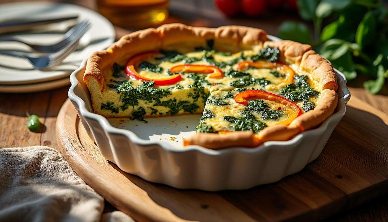 découvrez notre recette légère et inratable de quiche sans pâte, parfaite pour un dîner rapide et savoureux.