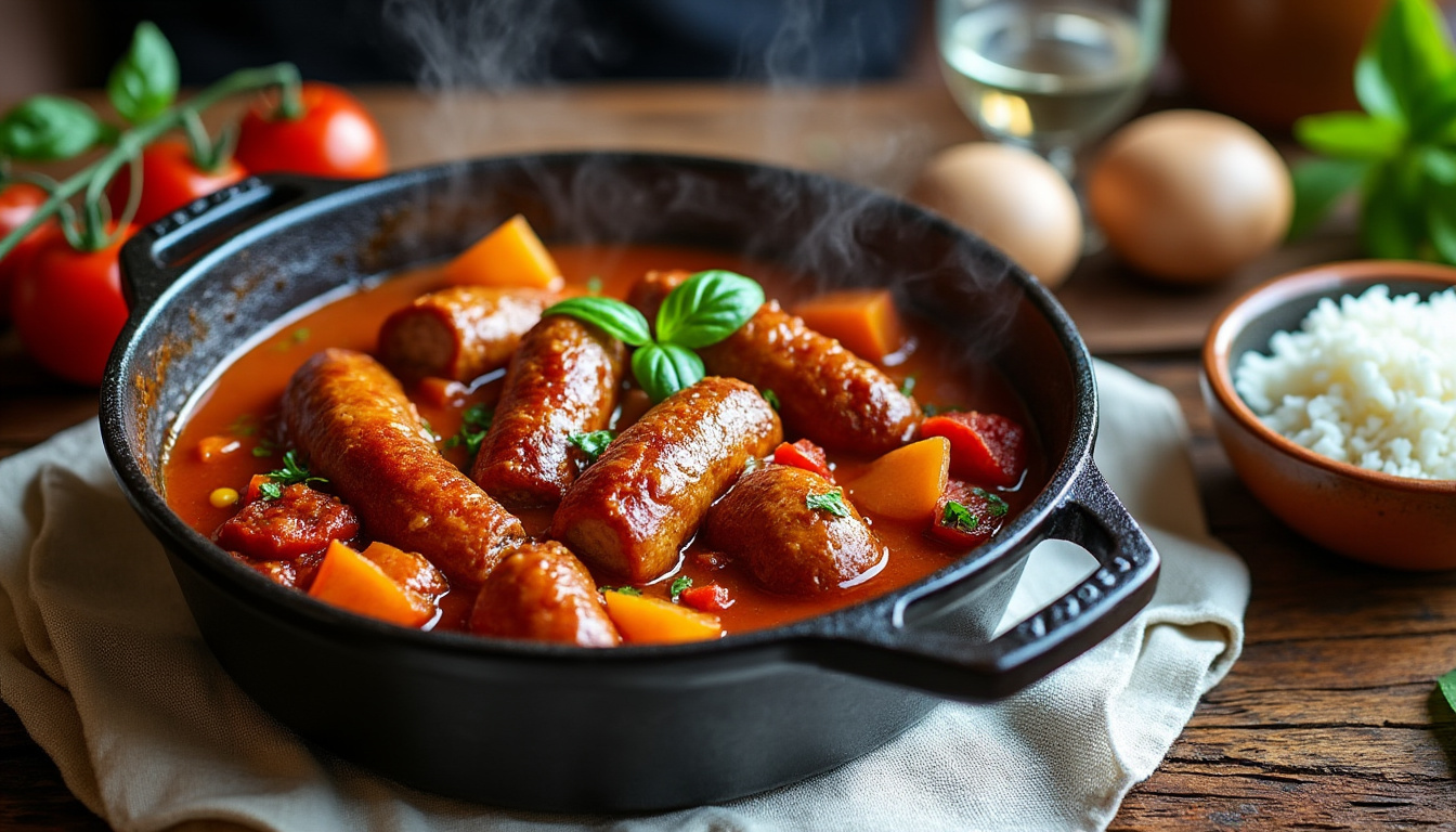 découvrez la recette authentique du rougaille saucisse, un plat réunionnais savoureux et traditionnel, parfait pour régaler toute la famille.