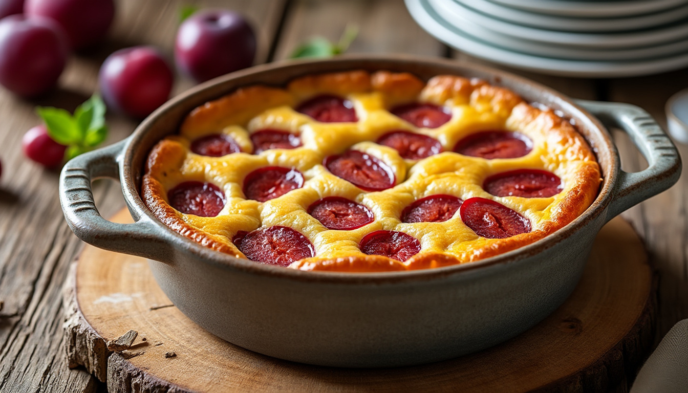 découvrez notre recette estivale de clafoutis aux prunes, un dessert léger et fondant parfait pour profiter des saveurs de l'été.