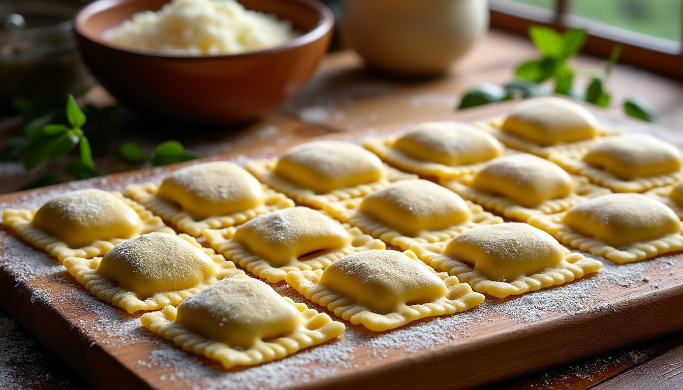 découvrez notre recette facile de raviolis au fromage maison, une délicieuse spécialité italienne à préparer en toute simplicité pour un repas savoureux.