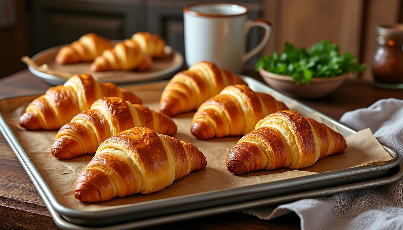 découvrez une recette express de croissants jambon-fromage en pâte feuilletée, facile et rapide à préparer pour un délicieux apéritif ou snack maison.