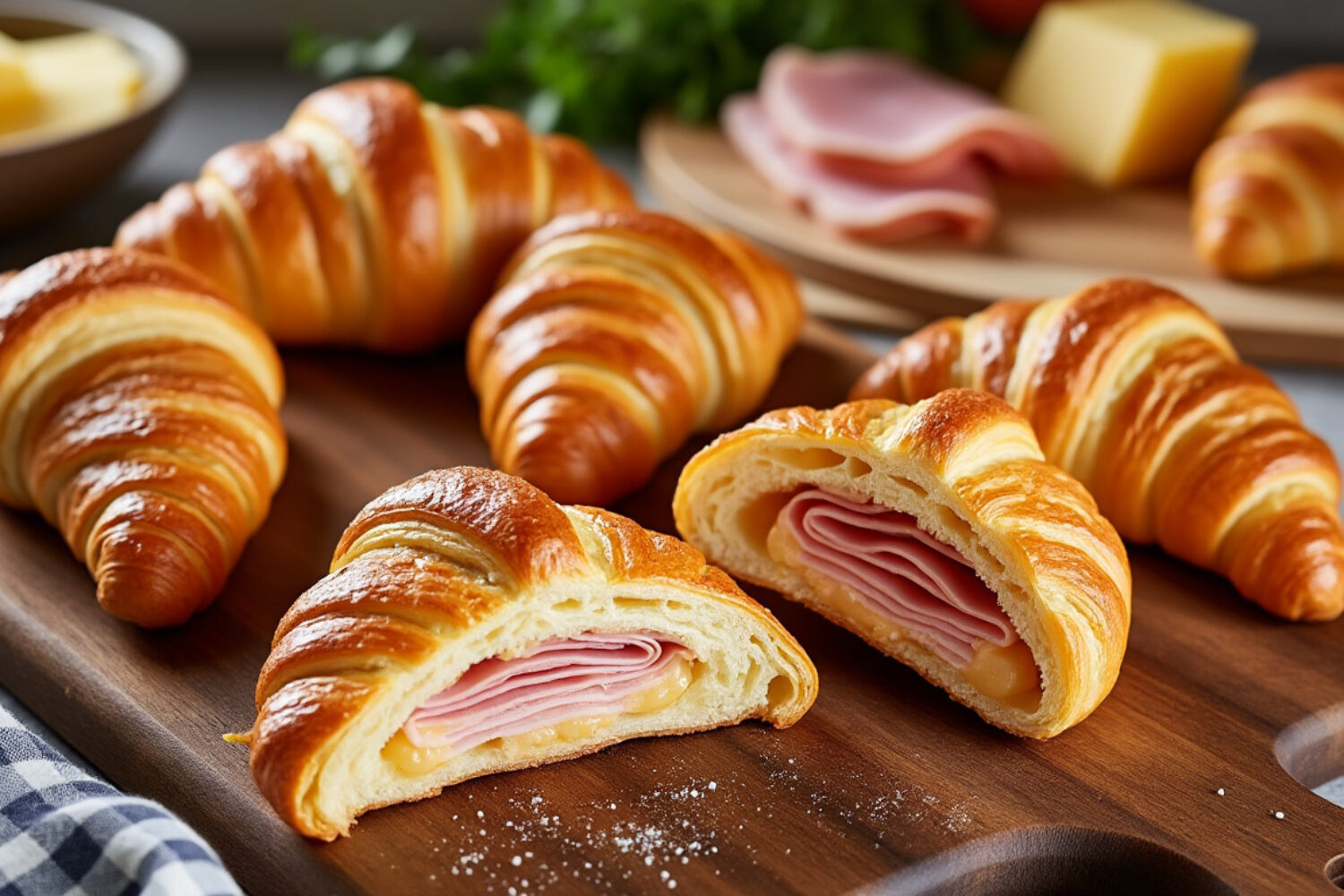 Croissants jambon-fromage en pâte feuilletée : recette express