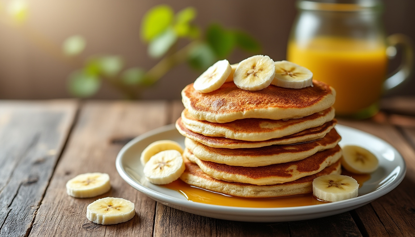 découvrez notre recette gourmande de pancakes à la banane, sans sucre ajouté, pour un petit-déjeuner sain et savoureux.