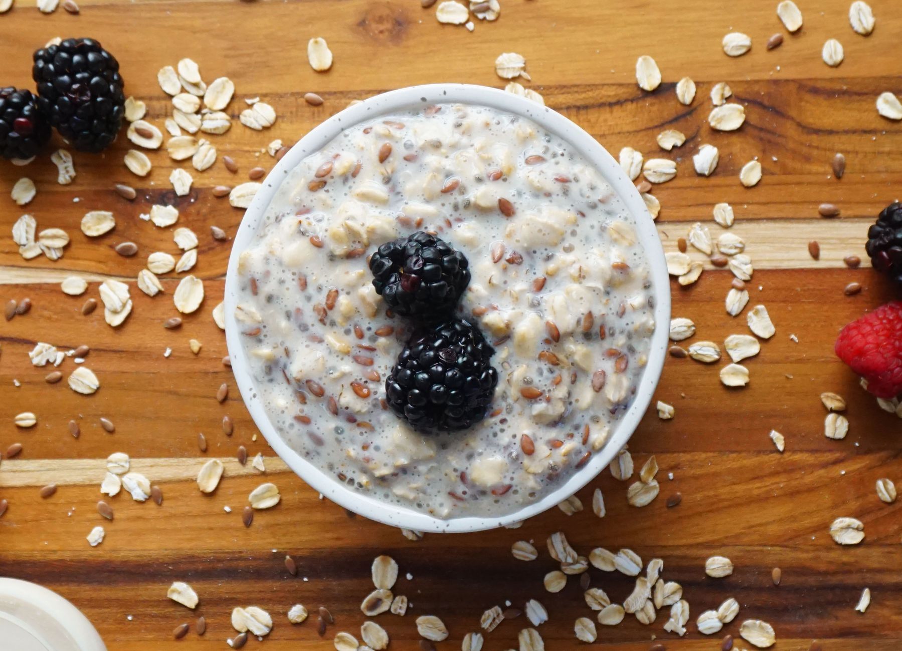 Overnight porridge au fromage blanc — overnight porridge au fromage blanc et banane