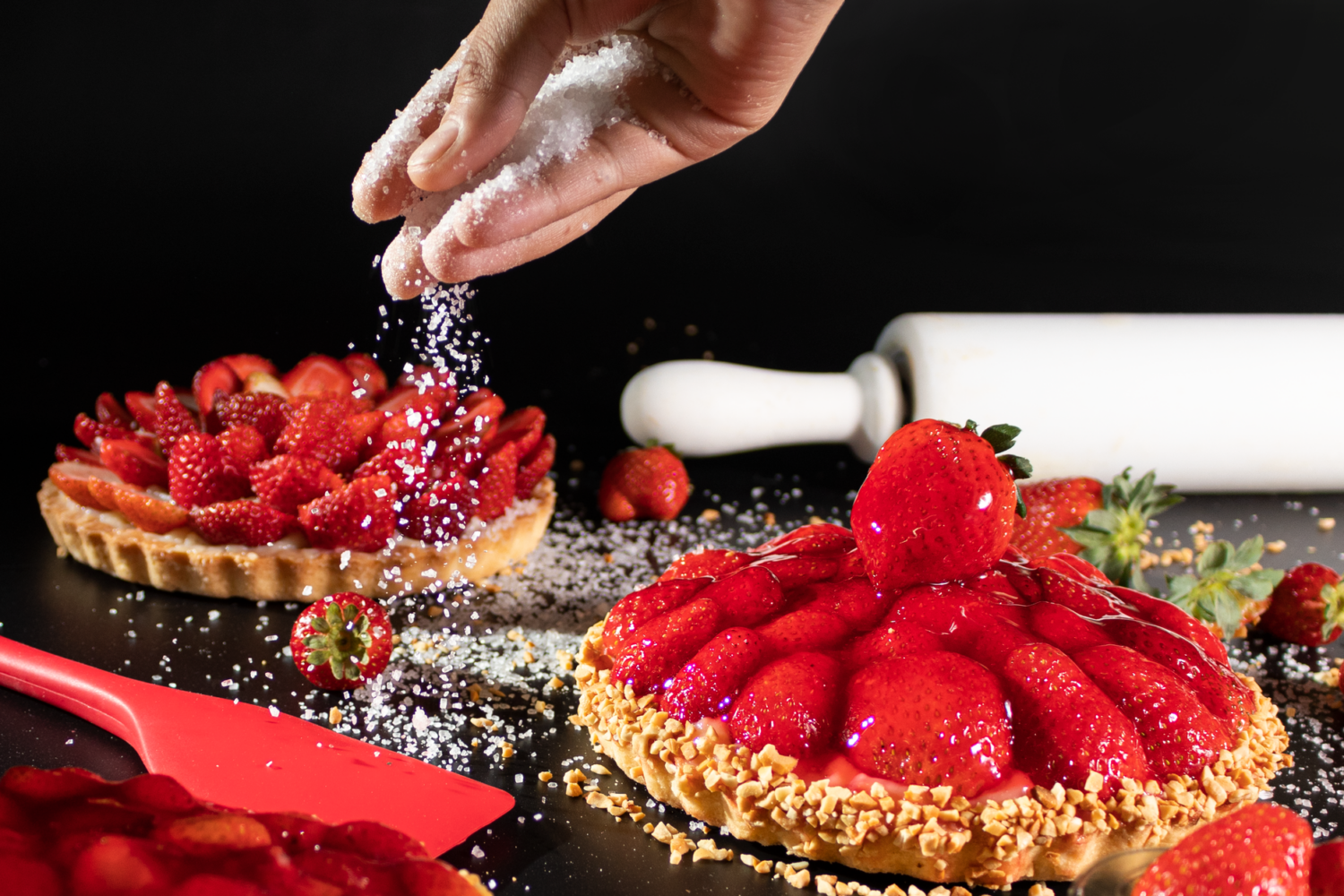 Tarte aux fraises sans cuisson : palet breton, crème pâtissière ou spéculoos